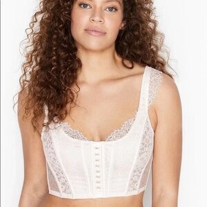 NWT Victoria's Secret Dream Angels corset top white Lace Medium